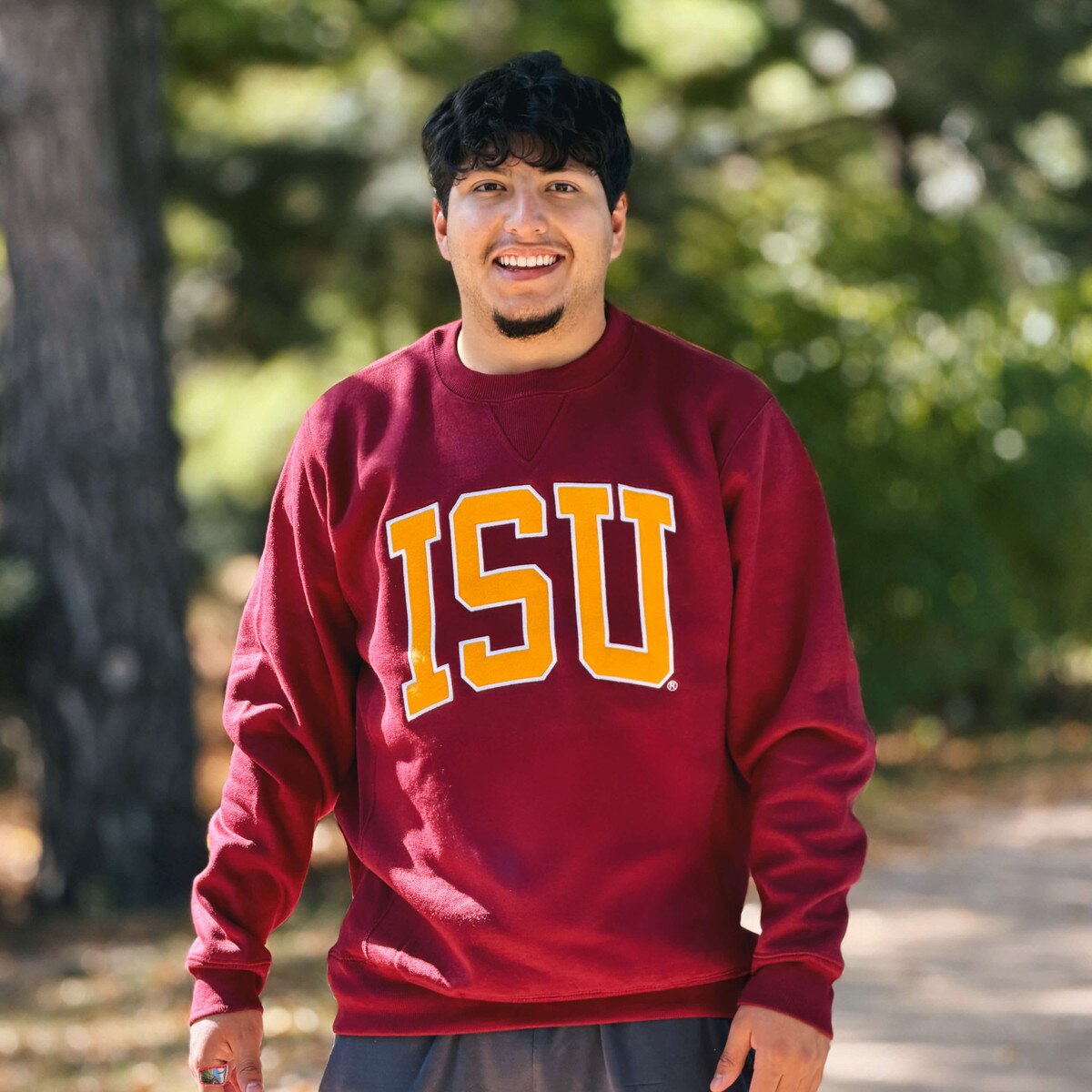 Artisans ISU Felt Cardinal Heavyweight Crewneck Sweatshirt